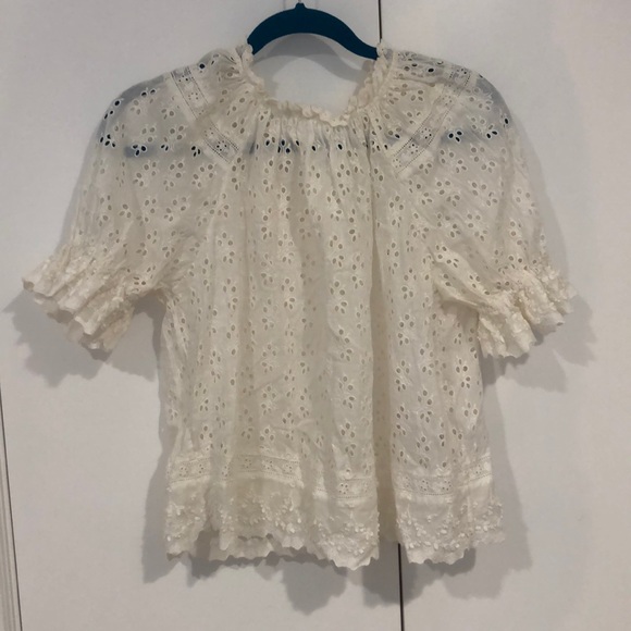 Ulla Johnson Cream Eyelet Blouse - Picture 1 of 4